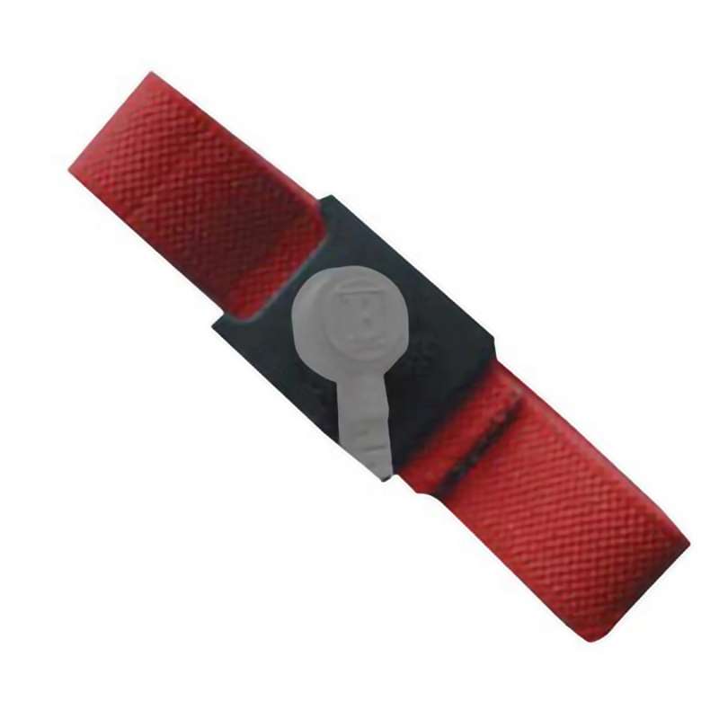 Wrist Strap Only, 4mm Snap, Adjustable, Conductive Weave, Steel, Burgundy